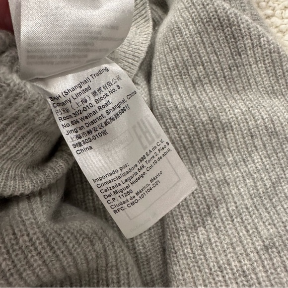 BA&SH 100% Cashmere “Cramy” Twist Back Ribbed Knit Sweater in Grey Sz S - Picture 10 of 14